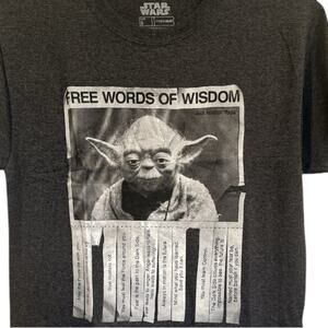 Star Wars Yoda Words of Wisdom Heathered Gray Short Sleeve T-Shirt New No Tag…